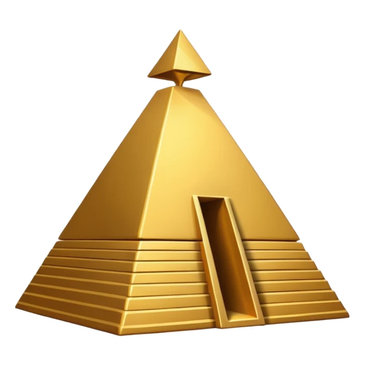 Egypt Pyramid, digital art emoji style, with professional lighting, no face on objects, white background sticker
