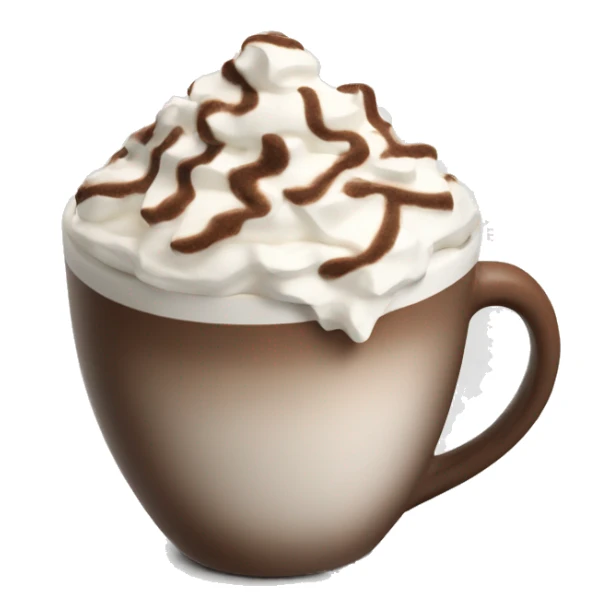 Hot chocolate with a flake and whipped cream sticker