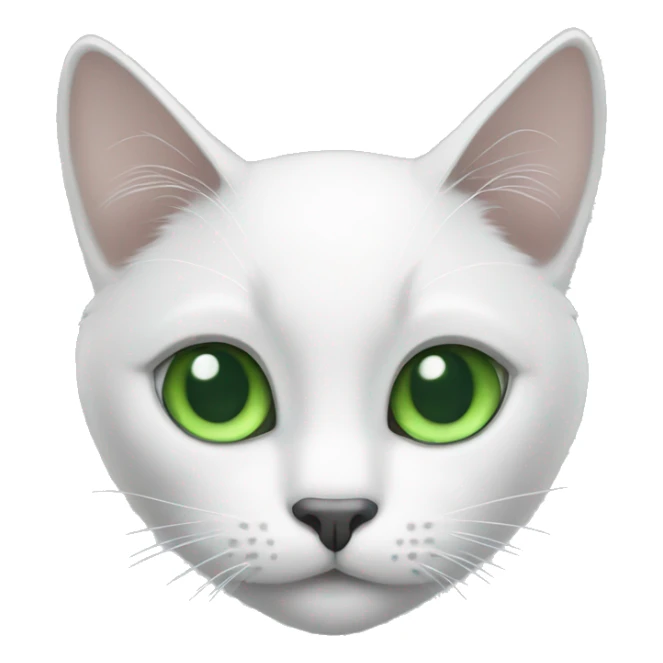 White and grey cat with green eyes sticker