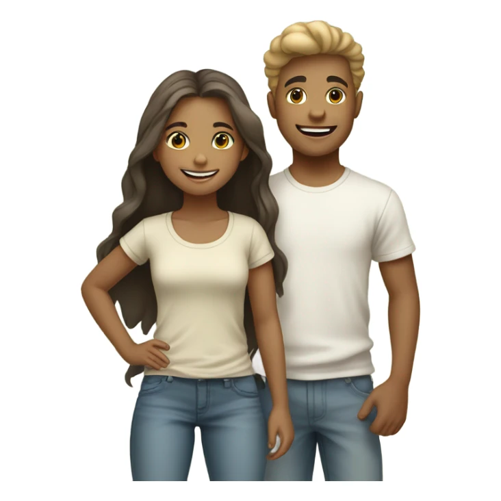 smiling girl and boy outdoors sticker