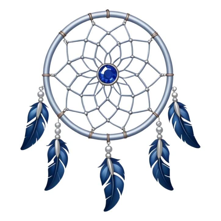 Silver Dreamcatcher with sapphire stones sticker