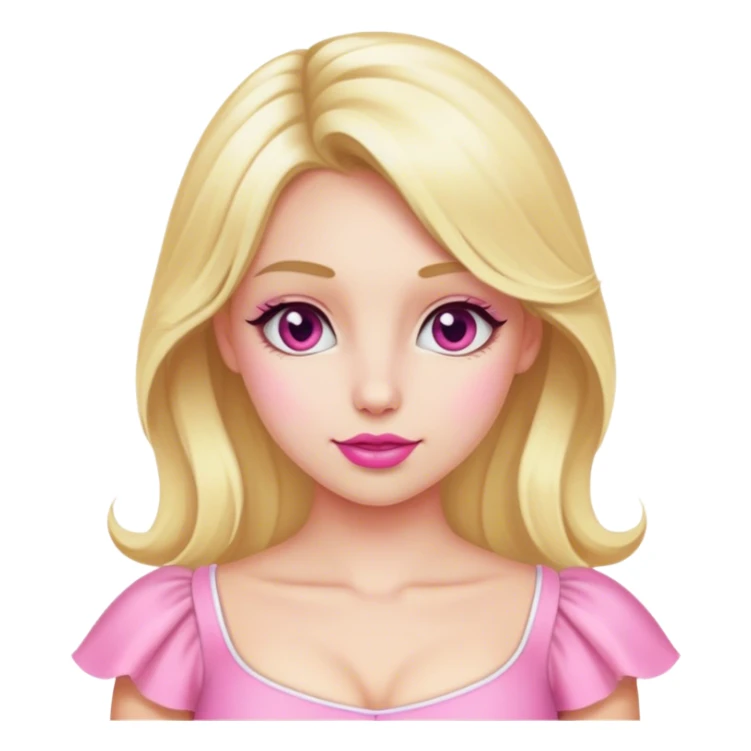 Chica rubia y blanca con ropa rosada y coquette  sticker