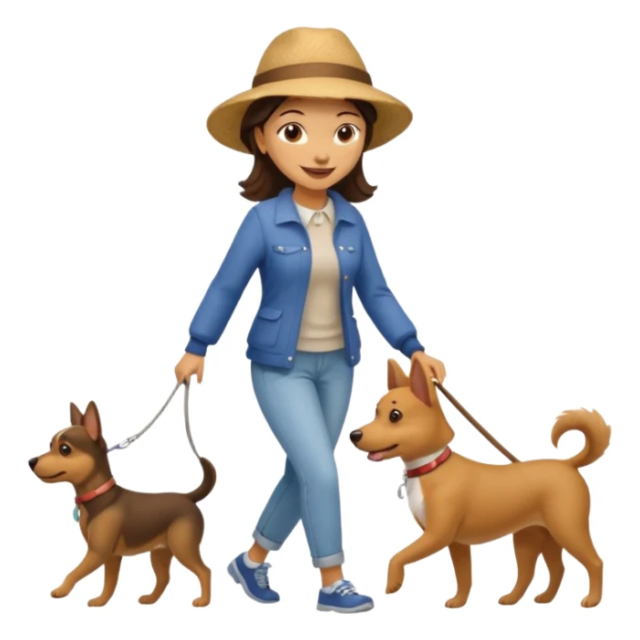 Woman walk with dog sticker