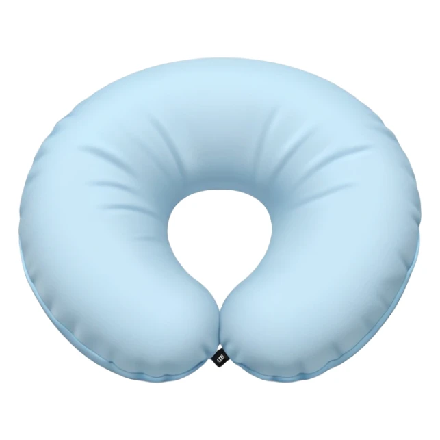 Travel neck pillow in a single light pastel blue color sticker