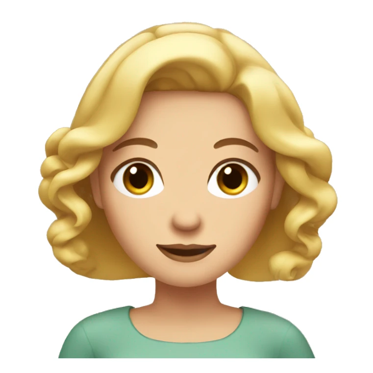 Autumn blonde Girl with brown eyes and a croissant between her hands  sticker