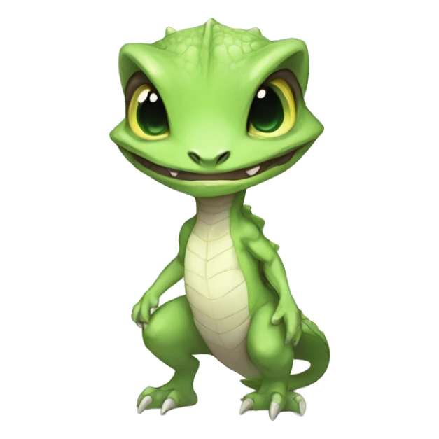 Chibi, White, Anthro-Sona-Lizard-Alien-Fakémon, Full Body sticker