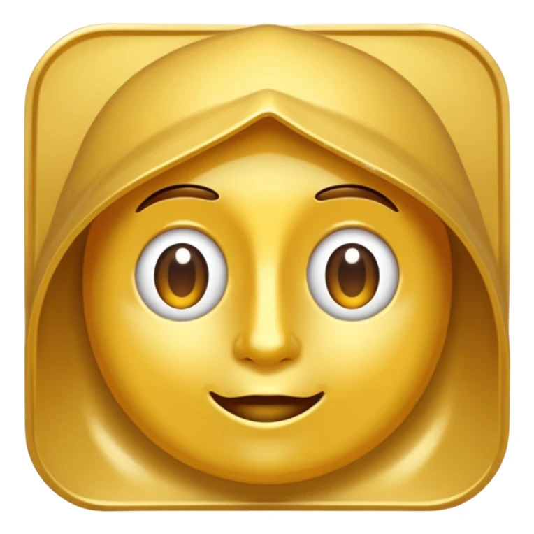 eine goldene schallpaltte, die ein gesicht hat und lächerlt sticker