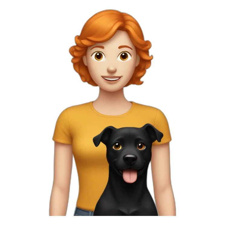 ginger-woman-with-black-dog sticker