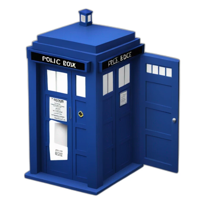 Tardis with text police box sticker