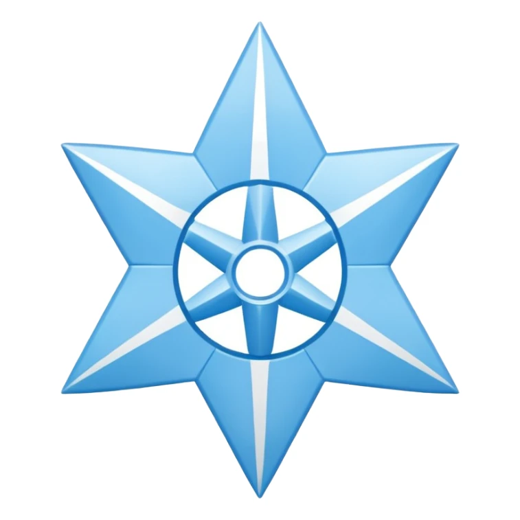 simple blue medical star of life symbol sticker