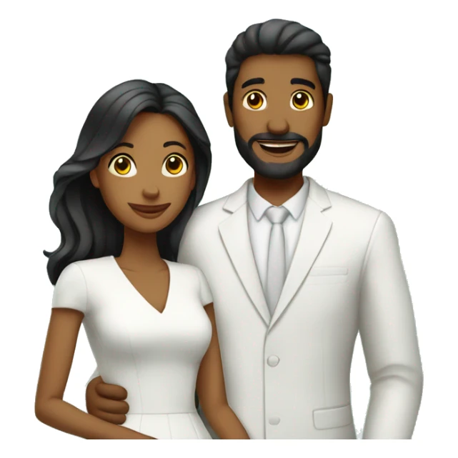 Hombre blanco y mujer negra casados sticker