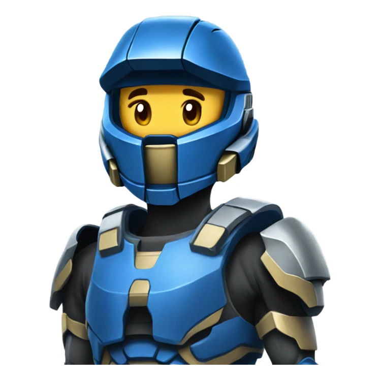 Halo Spartan anime blue armor sticker