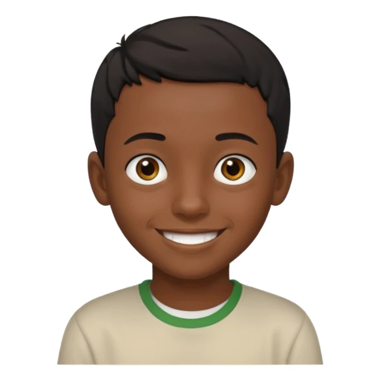 Ethiopian young boy, smiling, short hair sticker