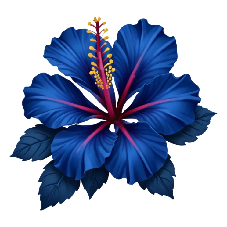 very Dark blue flower hibiscus only colour blue no pink or yellow  sticker