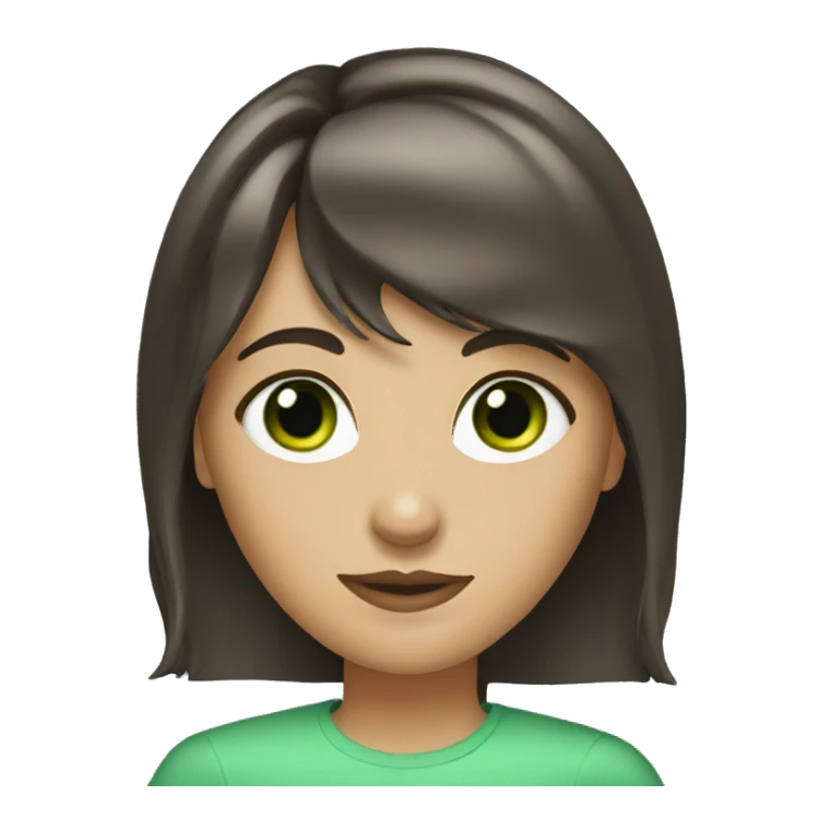 brunette with green eyes and bangs sticker