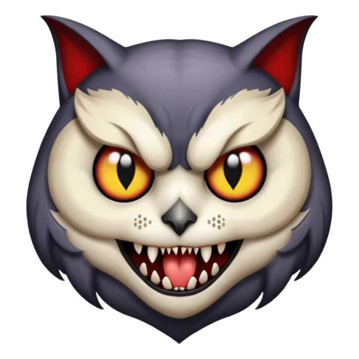 Half owl half cat vampire sticker