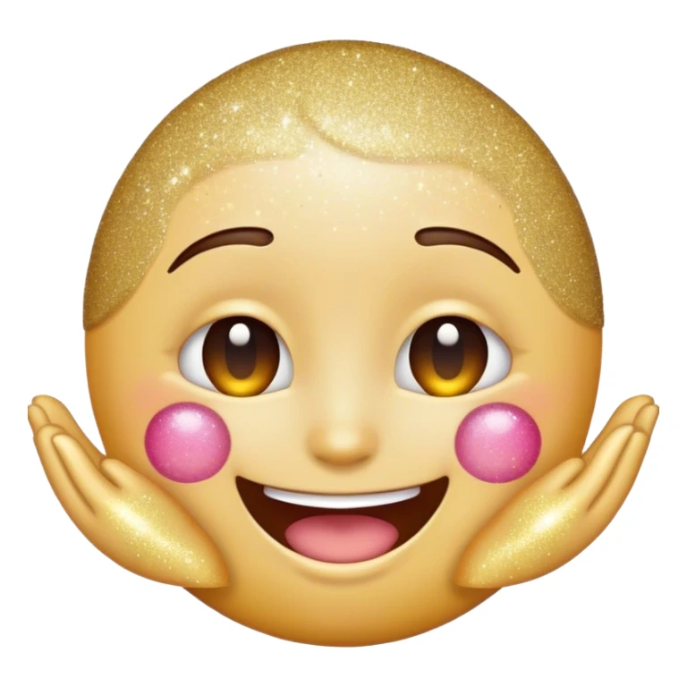 Emoji that is happy with glitter sticker