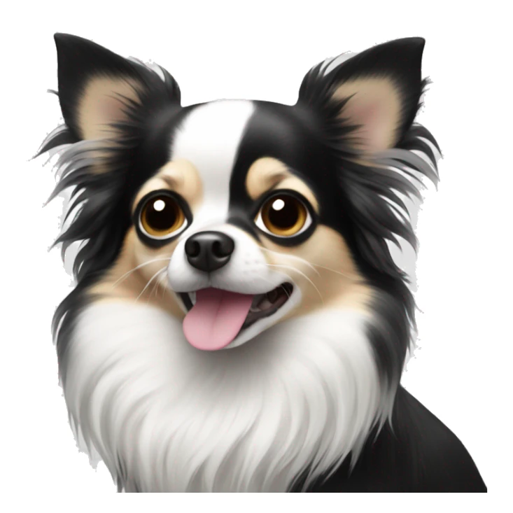 Black and white long hair chihuahua sticker