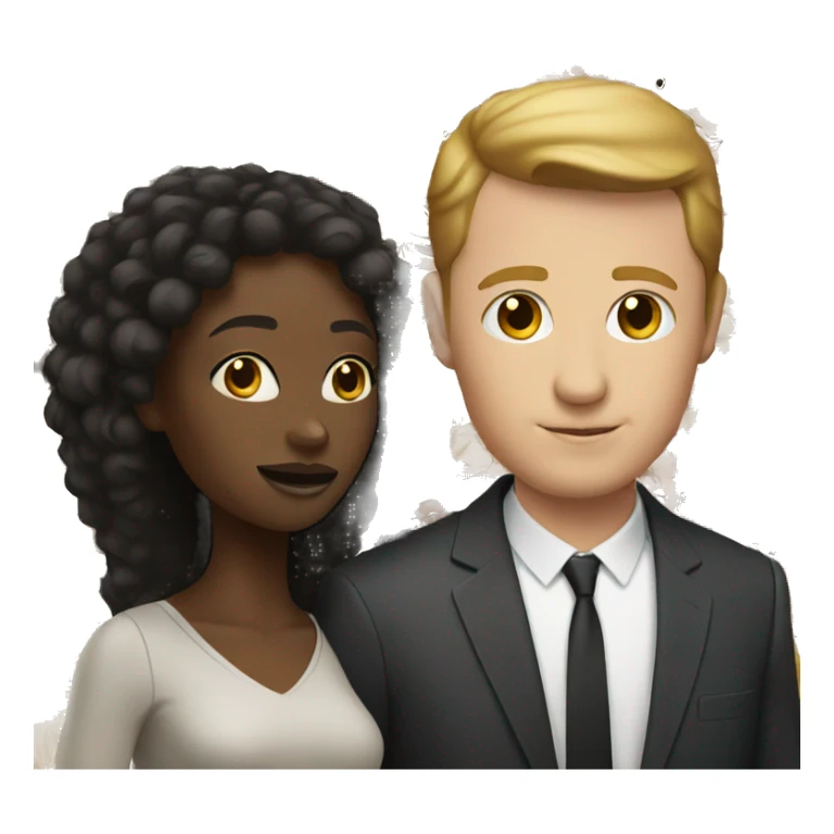 a black woman next to a white man sticker