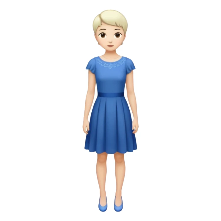 woman full body standing short pixie hair sticker