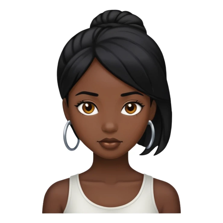 Pretty black girl with black hair sticker