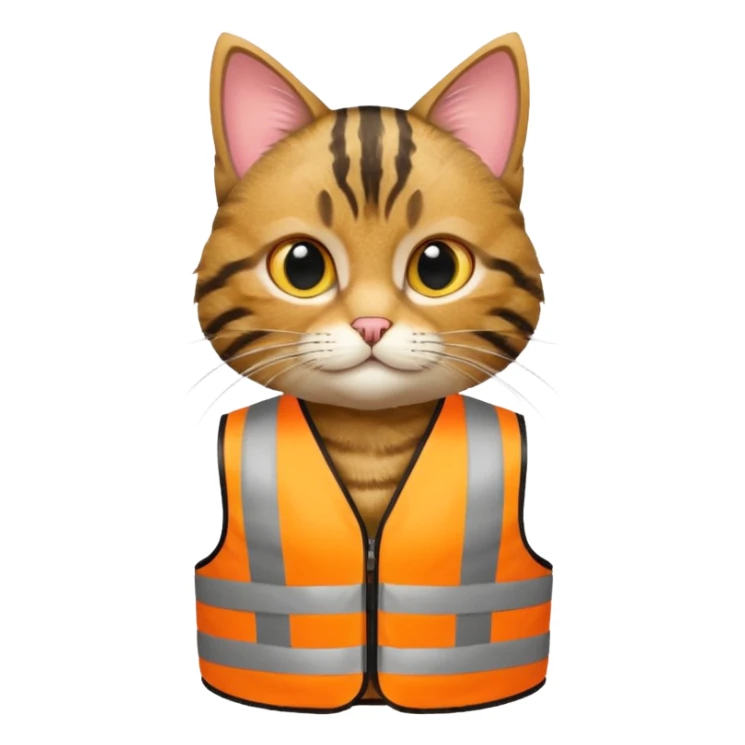 tabby cat in hi-vis clothing facing right sticker