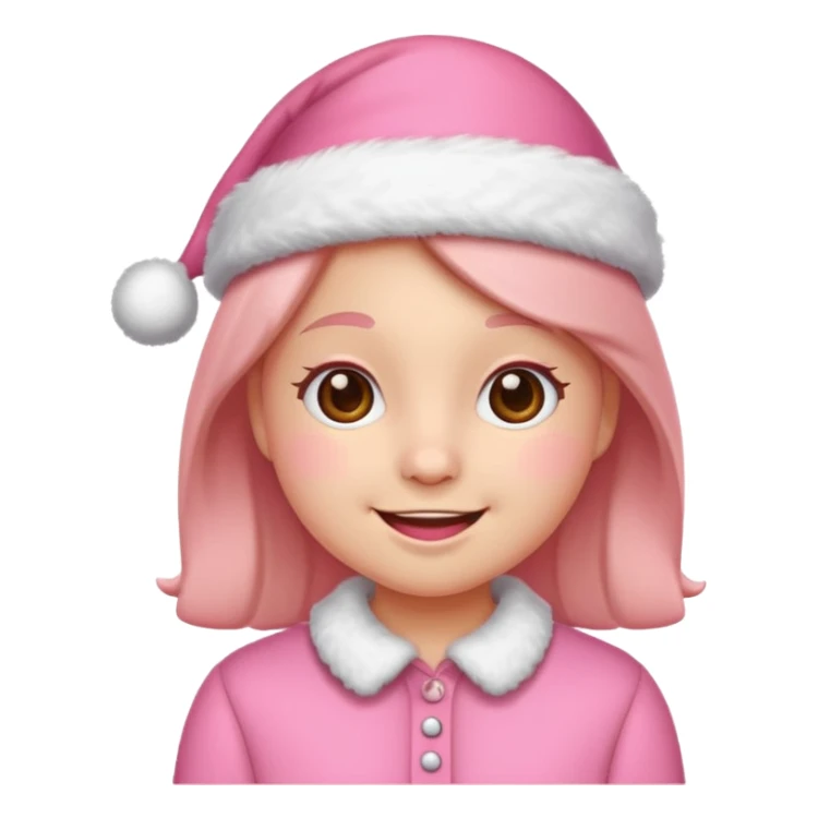 Cute christmas emoji pink and preppy sticker