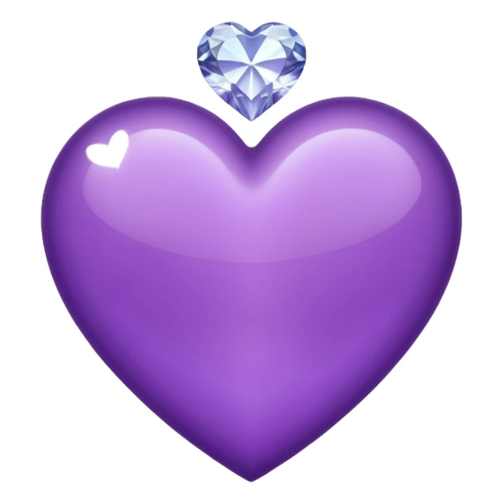 shiny purple heart with diamonds sticker