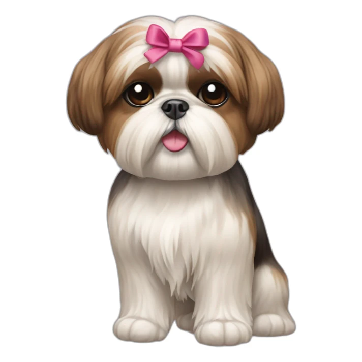 Dog Shih Tzu with a bow on head full-body sticker
