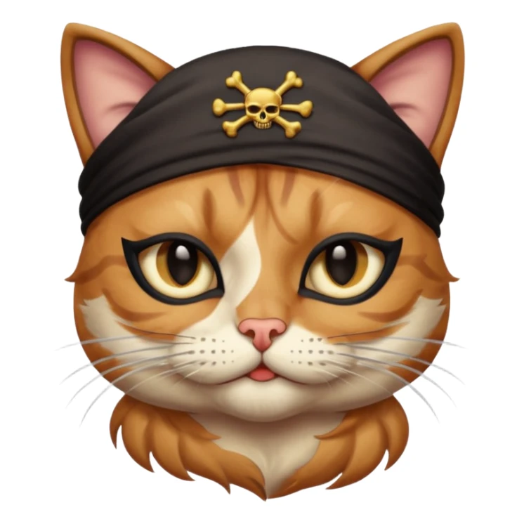 pirate cat with human body one eye mask sticker