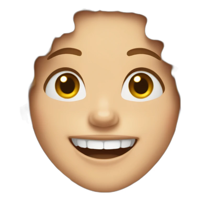 White girl with Curly brown hair laughing sticker