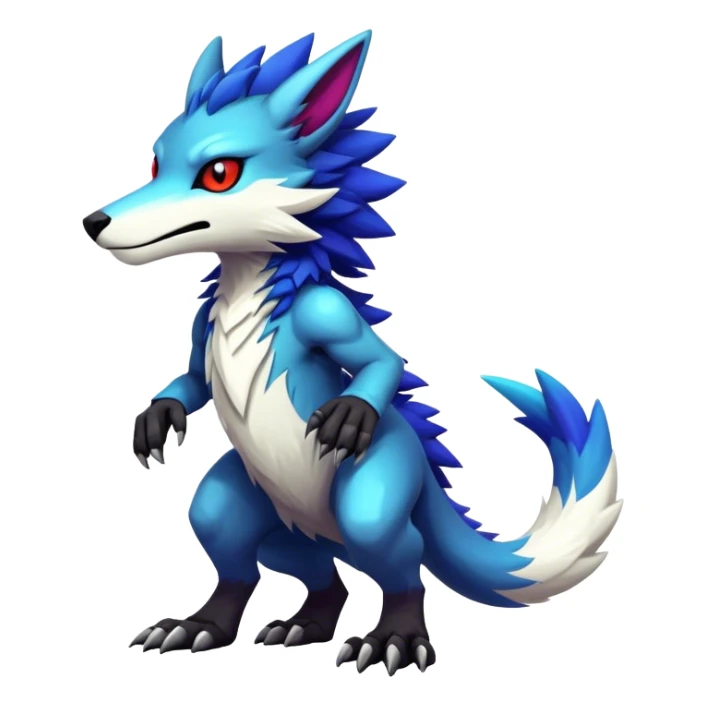 Epic Edgy Cute Colorful Modern Vernid-Protogen-Sergal-creature-animal full body sticker