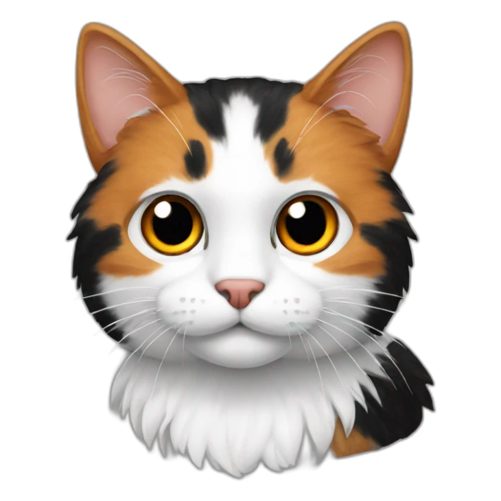 Cat with black, white and orange fur sticker