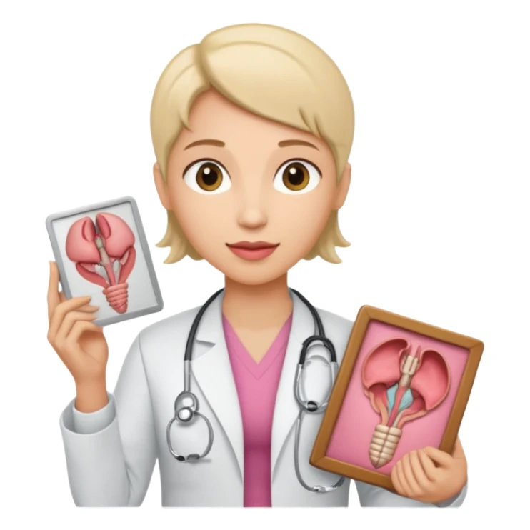  androgynous radiologist holding an image of the uterus sticker