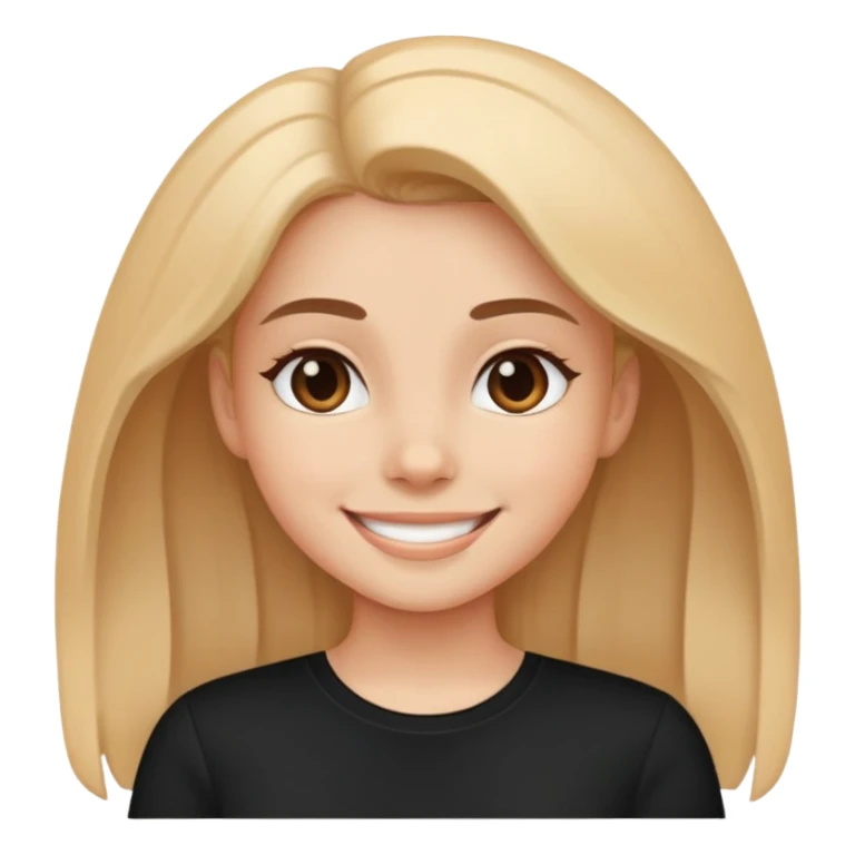 smiling girl in black shirt sticker