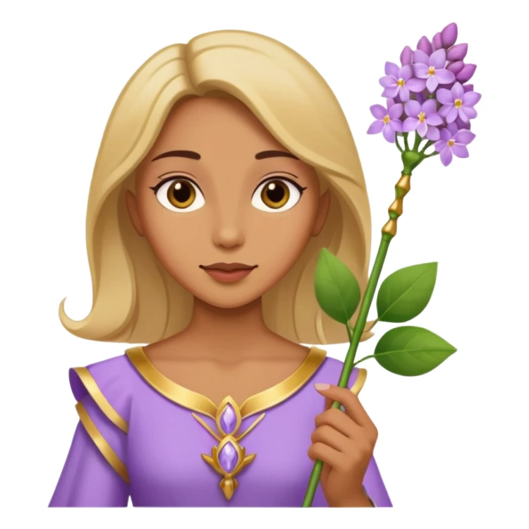 woman, Egypt, lilac flower, scepter sticker