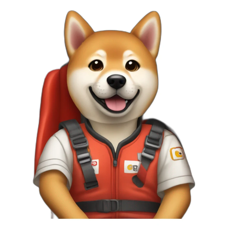 shiba inu racecar driver sticker