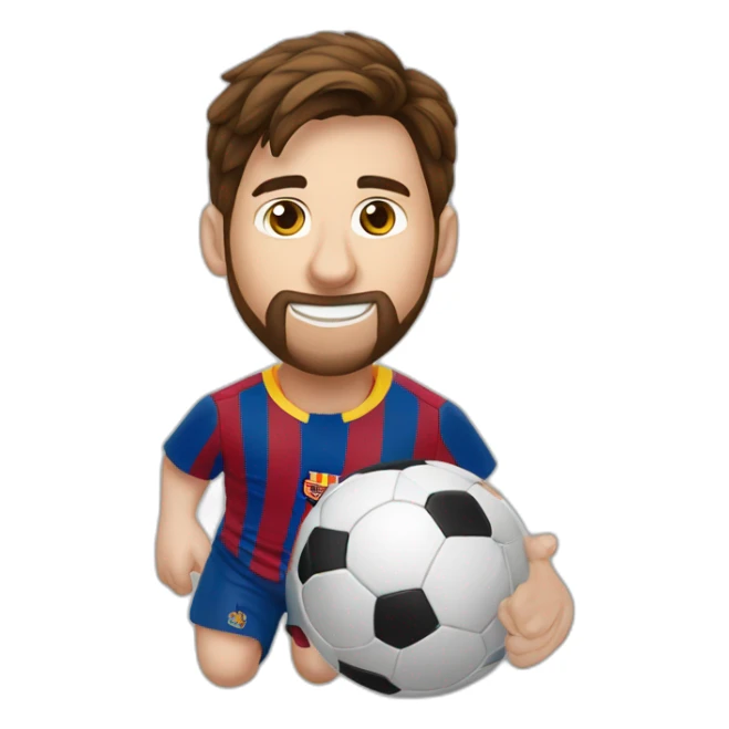leo messi jugando con un balón de fútbol sticker