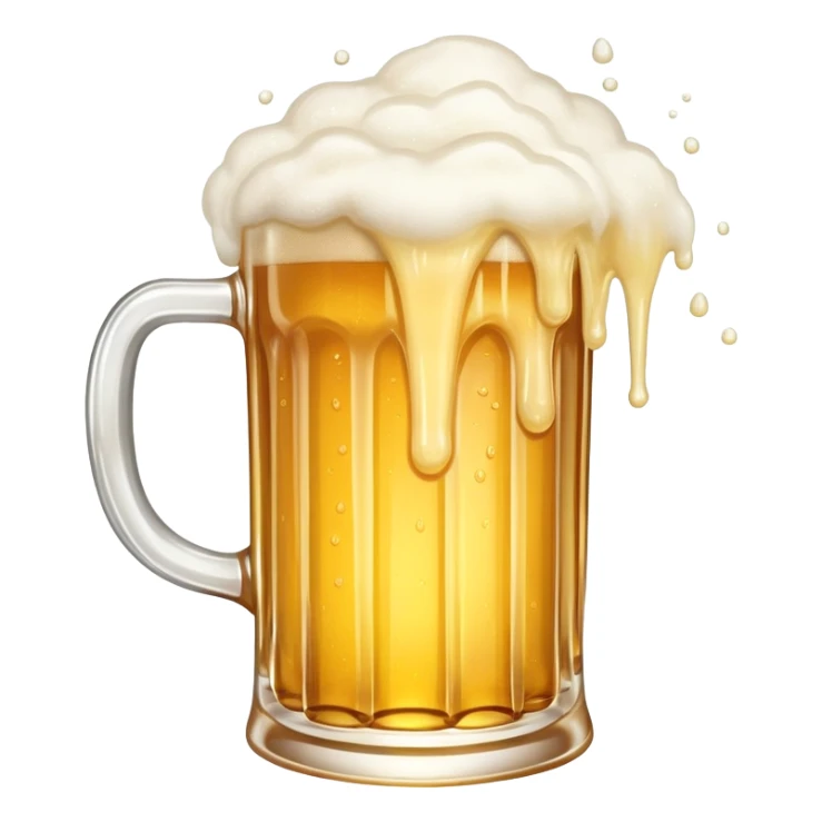 A frothy mug of golden beer with foam overflowing sticker