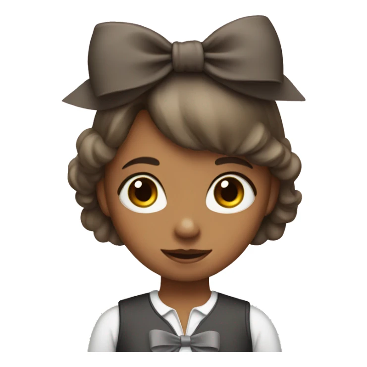 girl with a bow on sticker