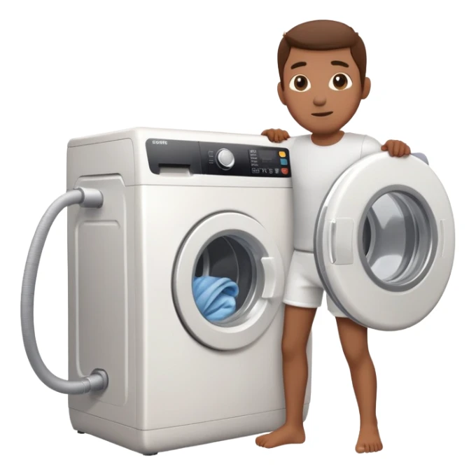 Menschen mit Waschmaschine am Rücken  sticker