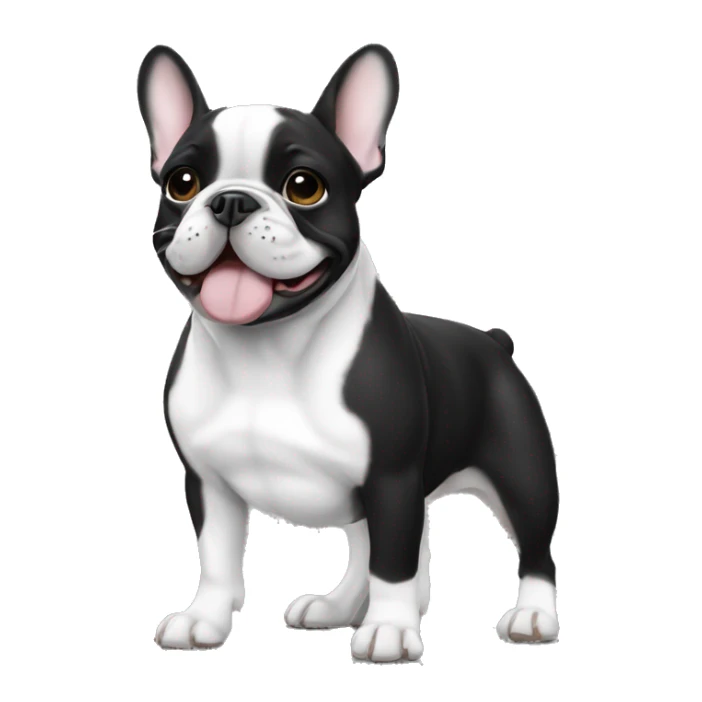 French bulldog black and white color sticker