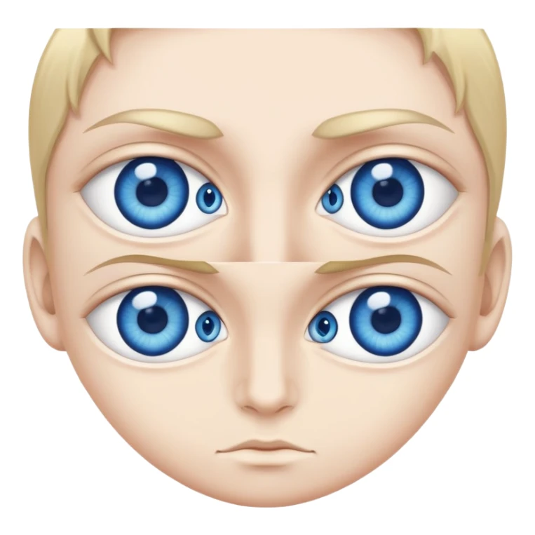 two dark blue eyes of different sizes sticker