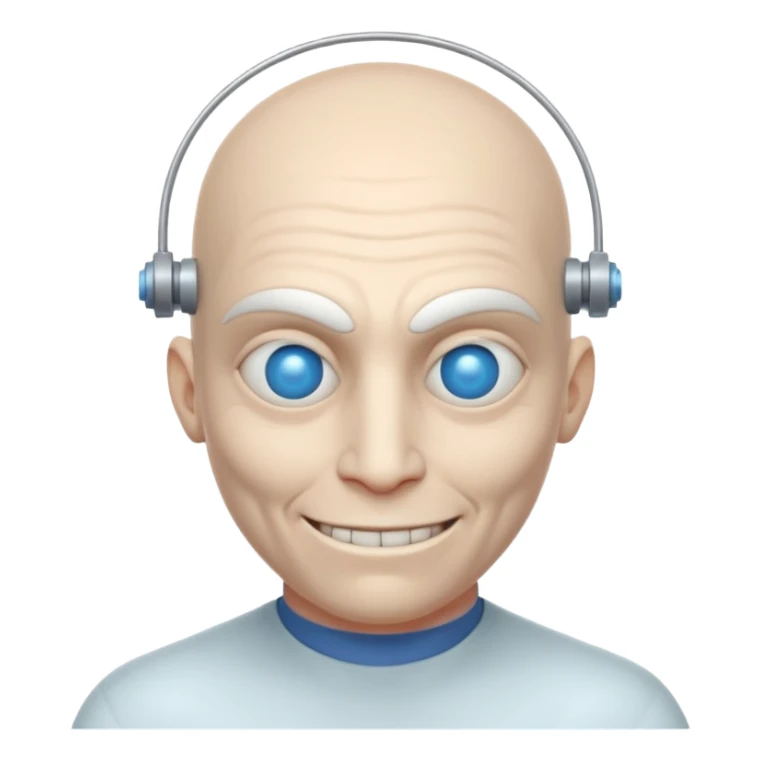 mutant test subject portrait, head and shoulders only, third eye on forehead, pale skin, creepy calm smile, lab experiment style, 3D cartoon, mobile game icon style, clean background, no text, no watermark

 sticker
