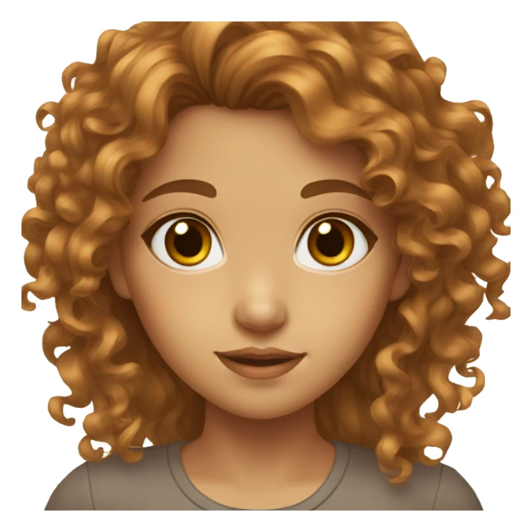 A girl with long brown curly hair ans hazel eyes sticker