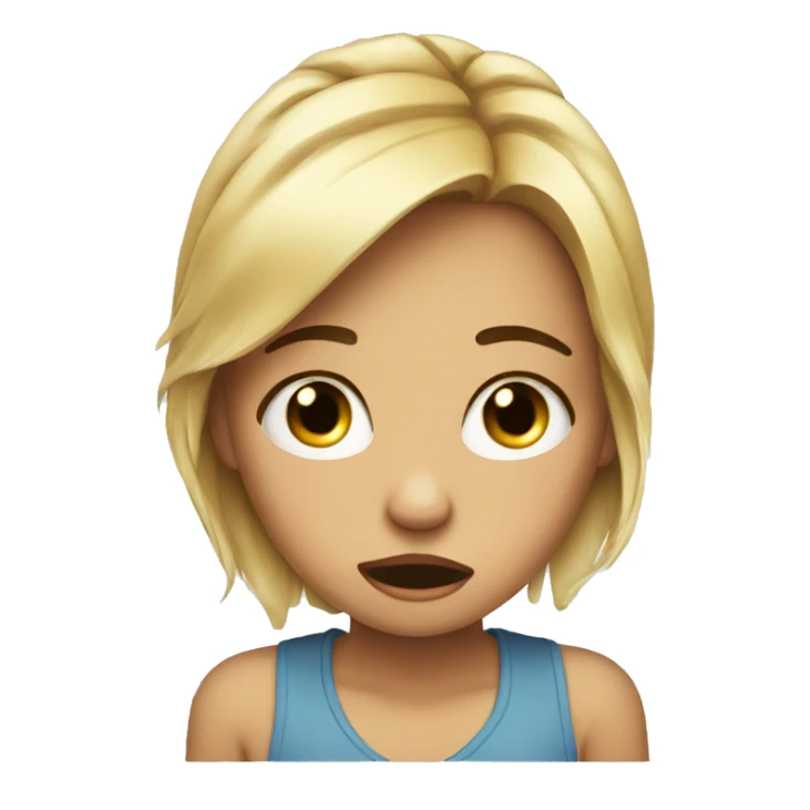 beautiful girl crying with tears running down her face sticker