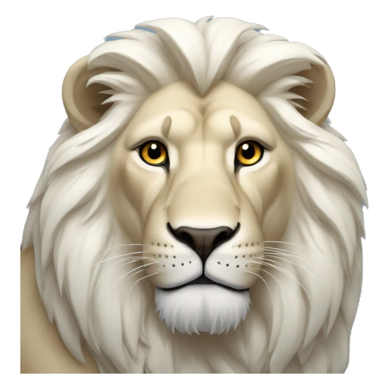 Lion blanc qui fâcher  yeux bleues   sticker