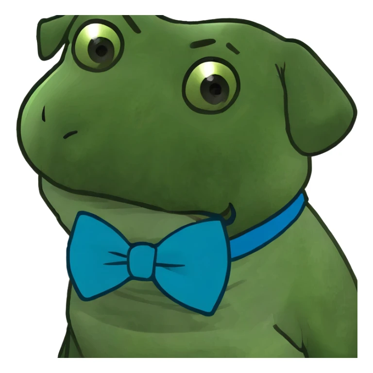 Black pug with tongue out sticker