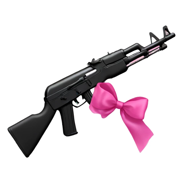 All black Ak47 with big pink bow on it  sticker