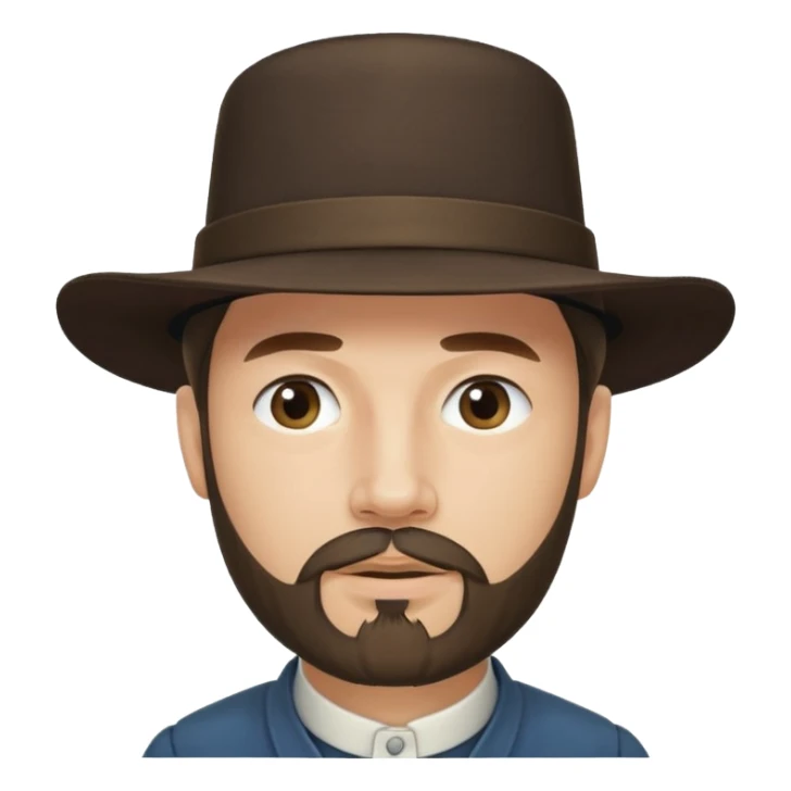 Amish man with goatee. Clean shaved above mouth  sticker